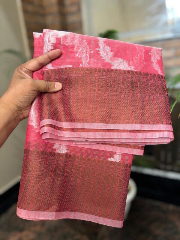Banarasi non dyeable Kota check saree - Image 2