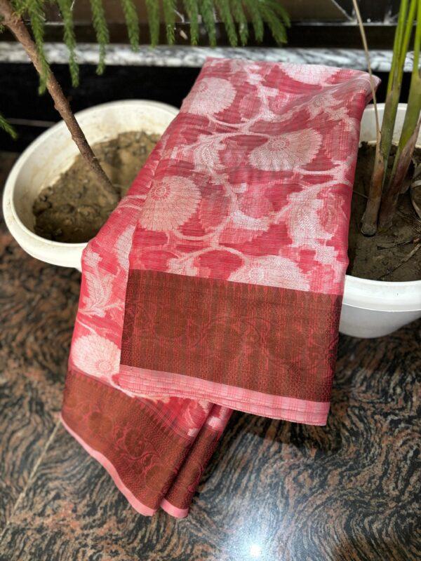 Banarasi non dyeable Kota check saree - Image 5