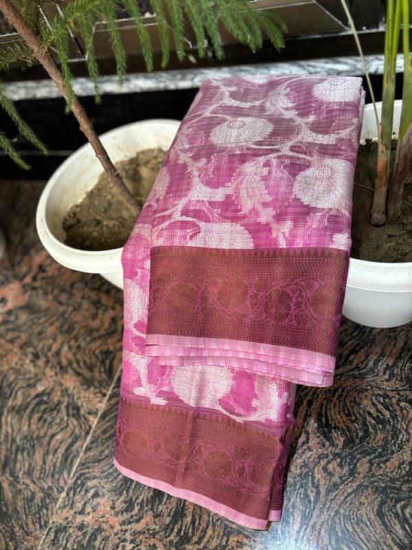 Banarasi non dyeable kota check saree - Image 5